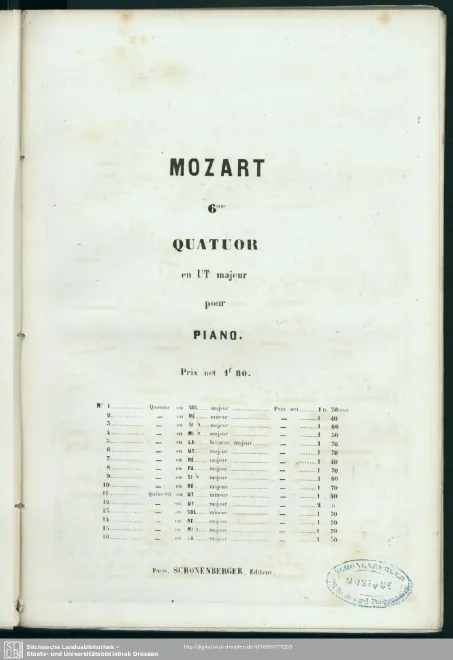 First page of String Quartet No.19