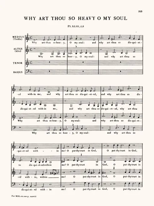 First page of Why Art Thou So Heavy, O My Soul?