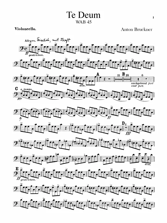 First page of Te Deum