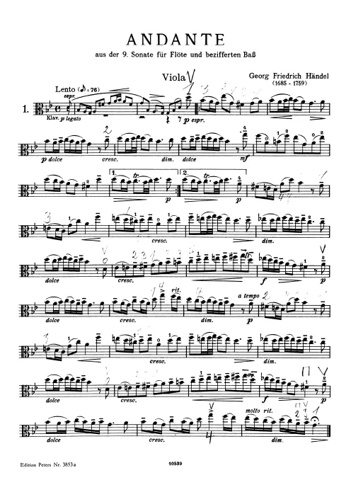 First page of Flute Sonata in B minor