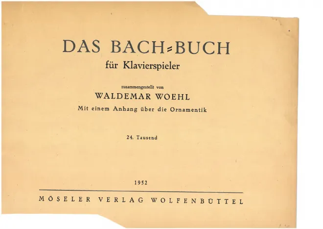 First page of Das Bach-Buch für Klavierspieler