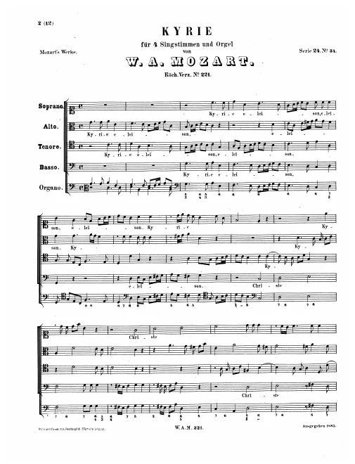 First page of Kyrie in C major