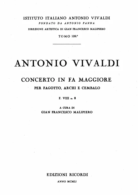 First page of Bassoon Concerto in F major