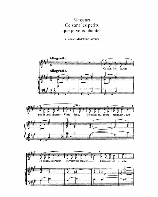 First page of Ce sont les petits que je veux chanter