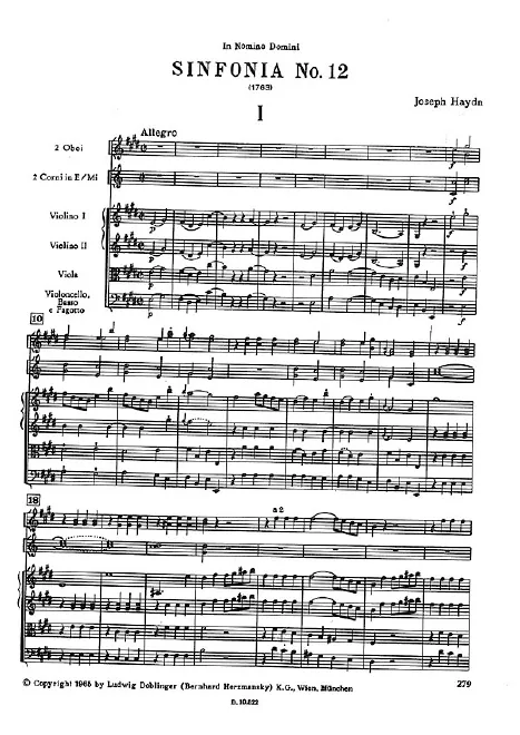 First page of Symphony No.12 in E major