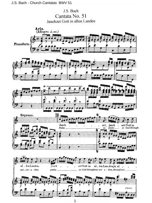 First page of Jauchzet Gott in allen Landen