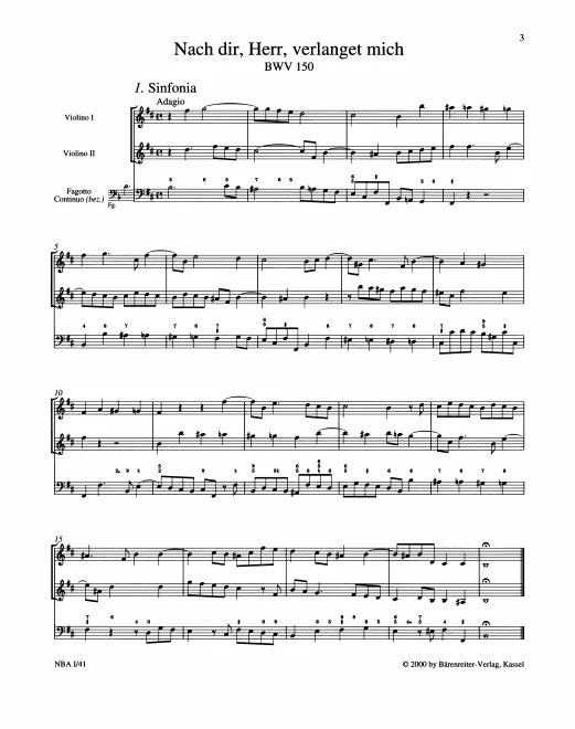 First page of Nach dir, Herr, verlanget mich