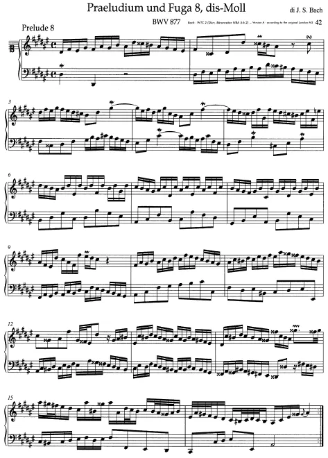 First page of Prelude and Fugue in D-sharp minor