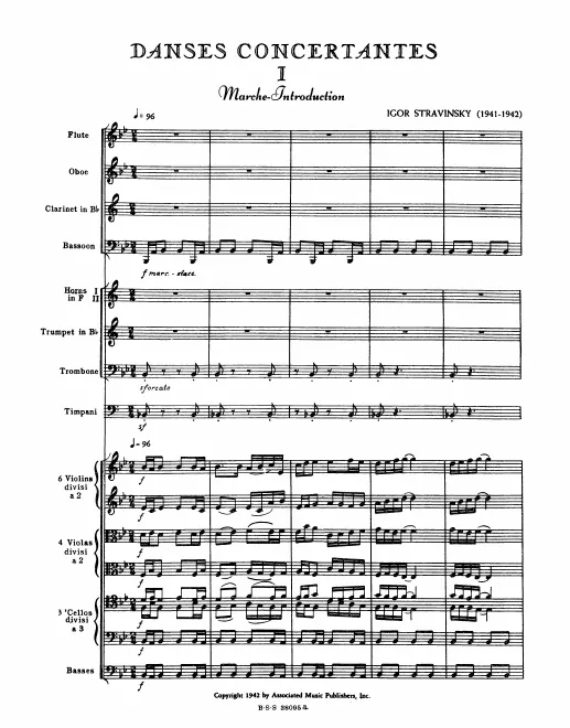 First page of Danses concertantes