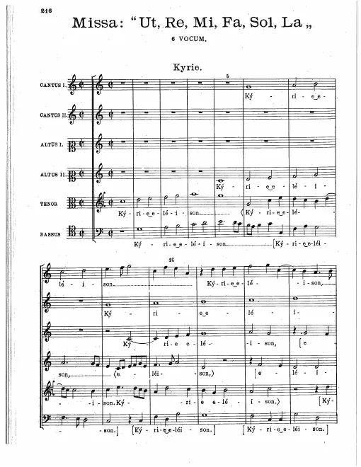 First page of Missa Ut re mi fa sol la
