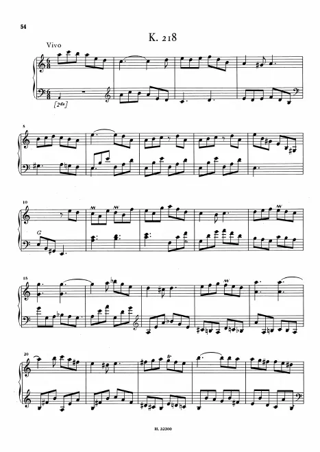 First page of Keyboard Sonata in A minor
