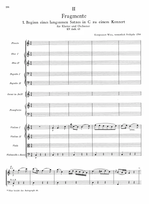 First page of Piano Concerto in C major