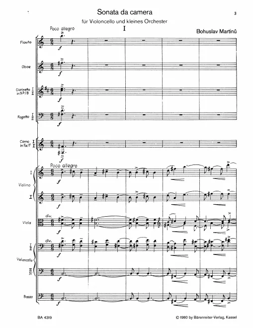 First page of Sonata da camera