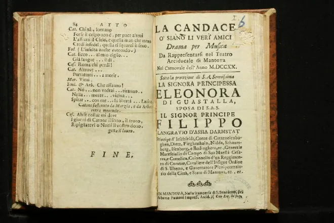 First page of La Candace, o siano Li veri amici