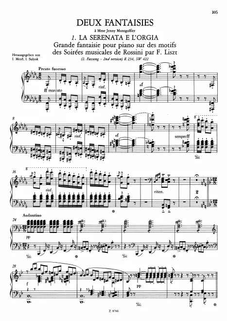 First page of Grande fantaisie sur des motifs de La serenata e L'orgia des Soirées musicales