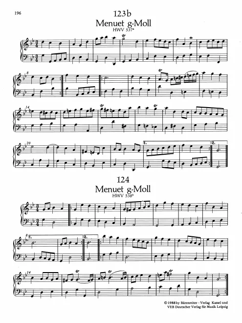 First page of Minuet in G minor
