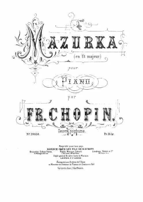 First page of Mazurka in C major