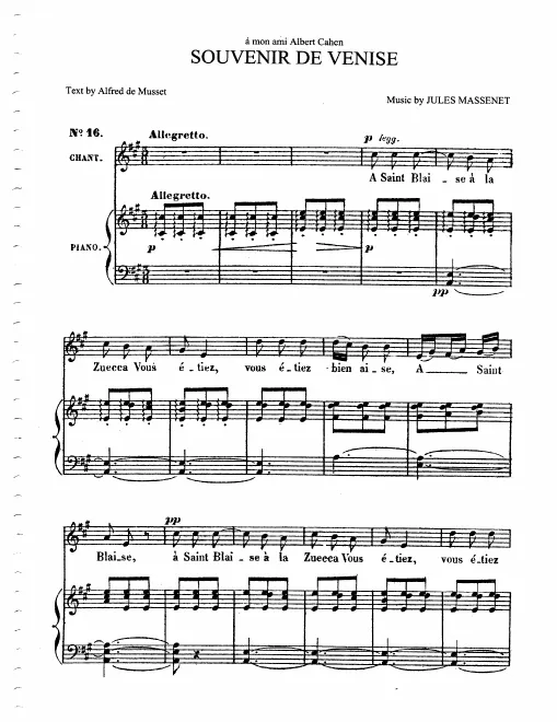 First page of Souvenir de Venise