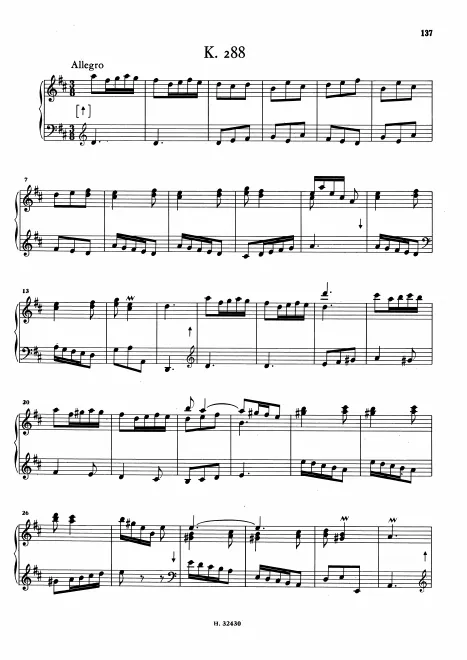 First page of Keyboard Sonata in D major