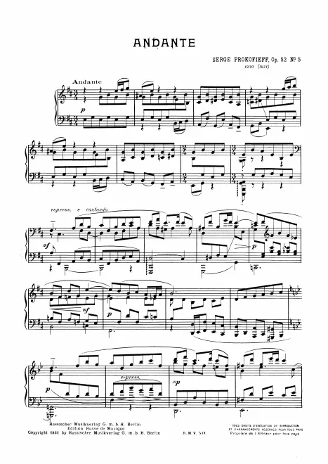 First page of 6 Pieces for Piano