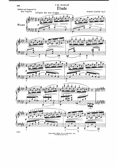 First page of Etude in A-flat major