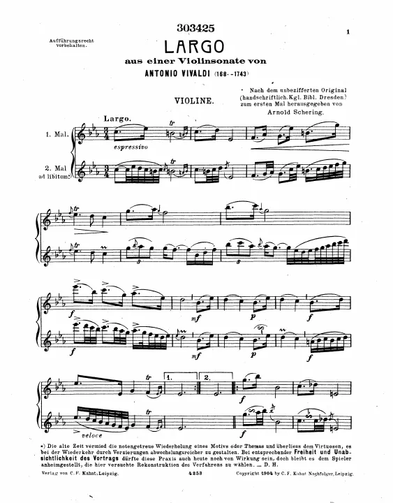 First page of Violin Sonata in C minor