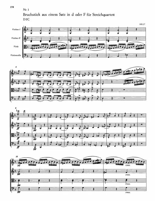 First page of String Quartet Movement in /