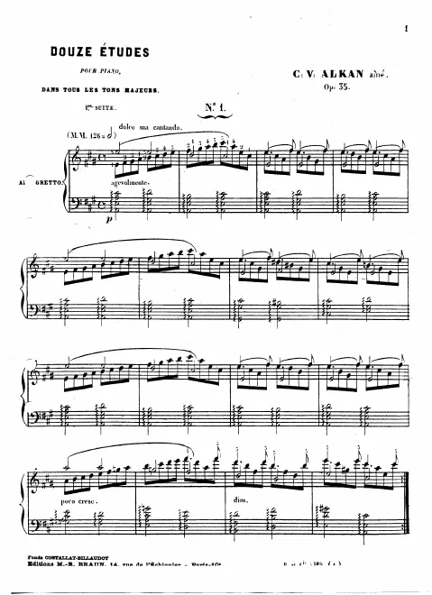 First page of Douze études dans tous les tons majeurs en deux suites