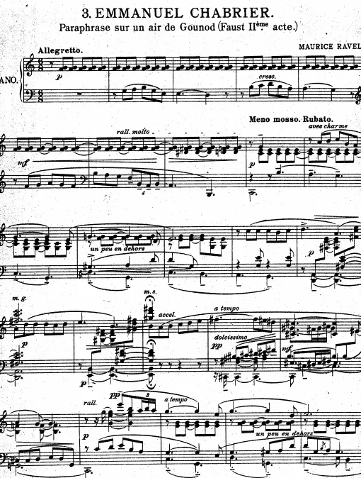 First page of À la manière de Chabrier