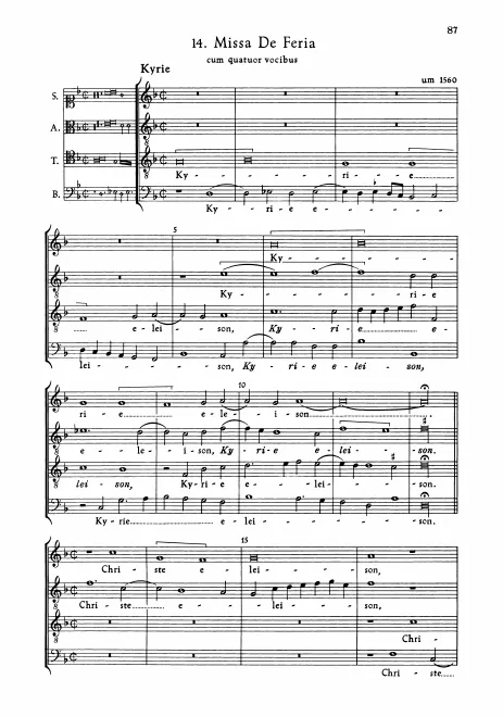First page of Missa De Feria