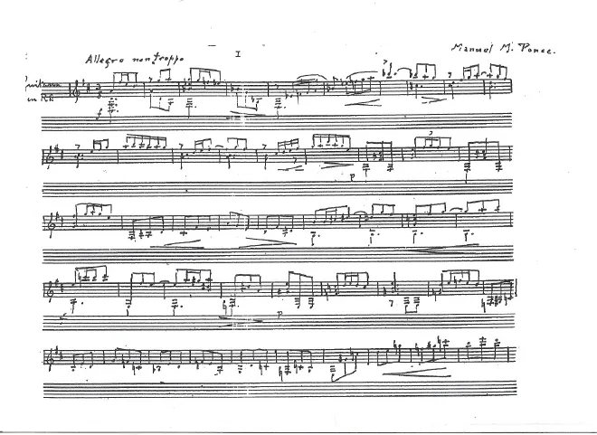 First page of Sonatina meridional