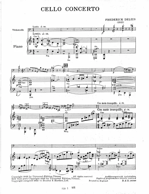 First page of Cello Concerto