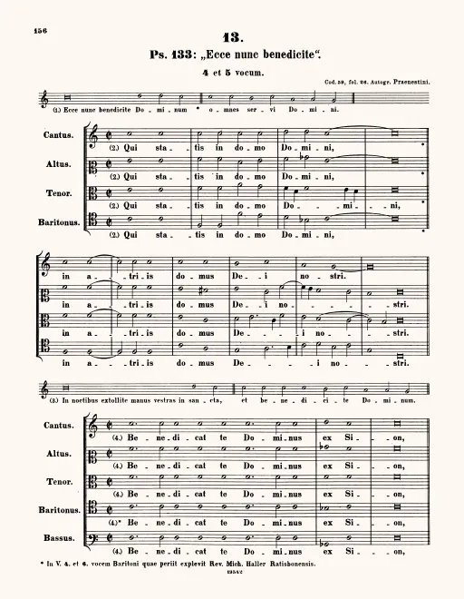 First page of Ecce nunc benedicite Dominum