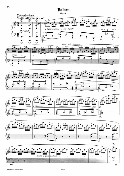 First page of Bolero