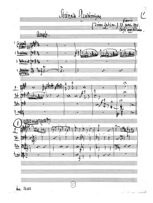 First page of Sérénade académique