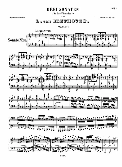 First page of Piano Sonata No.16