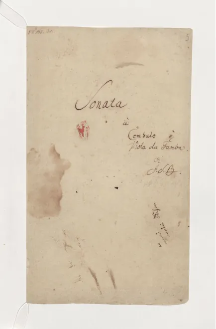 First page of Sonata for Viola da Gamba in G major