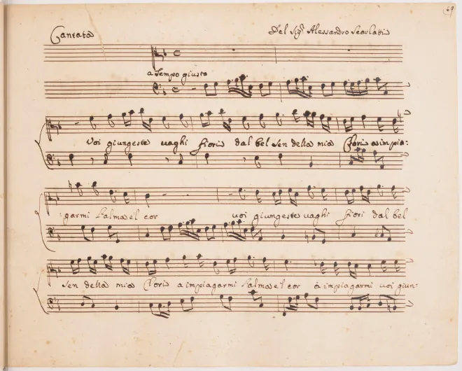 First page of Voi giungeste o vaghi fiori