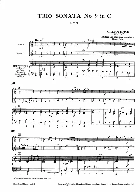 First page of Trio Sonata in C major