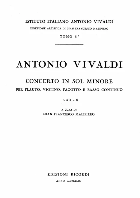 First page of Concerto in G minor, RV 106