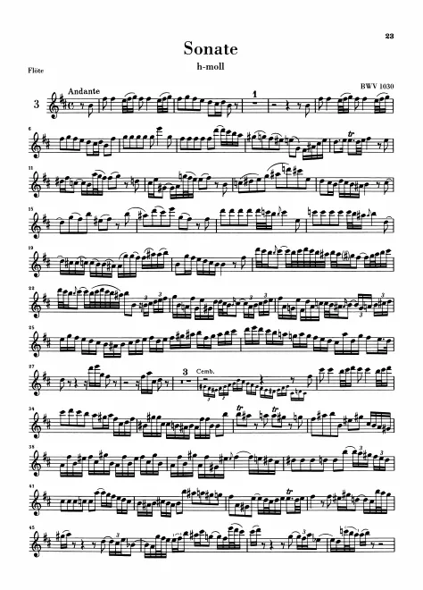 First page of Flute Sonata