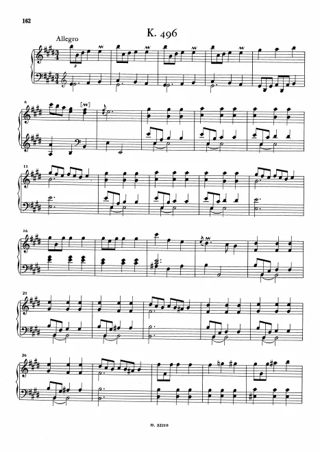 First page of Keyboard Sonata in E major