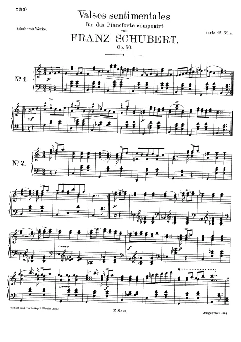 First page of Valses sentimentales