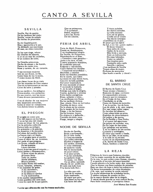 First page of Canto a Sevilla