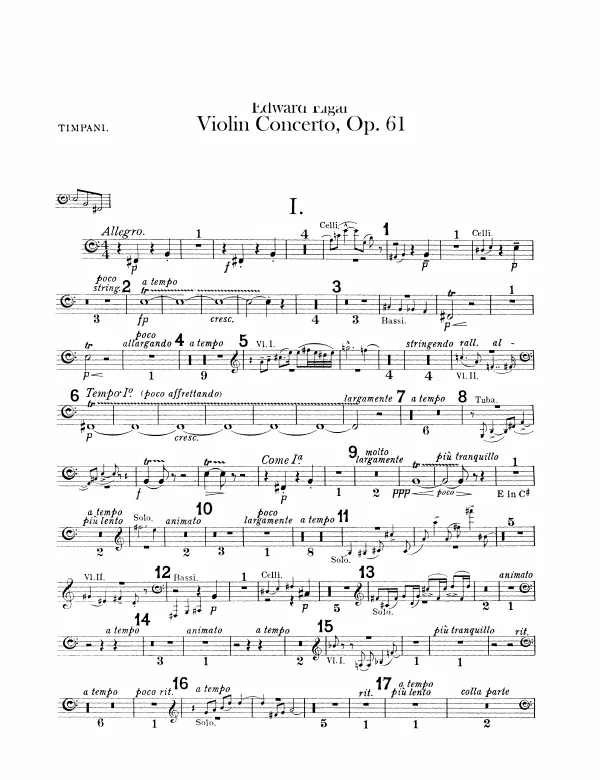 First page of Violin Concerto
