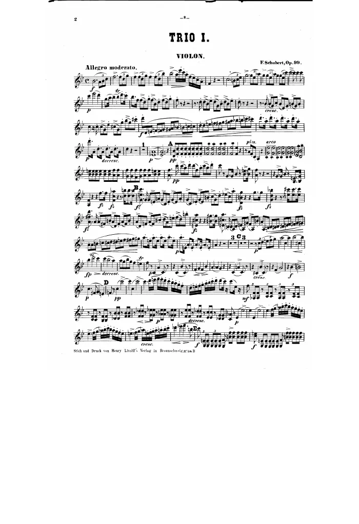 First page of Trio in B-flat major