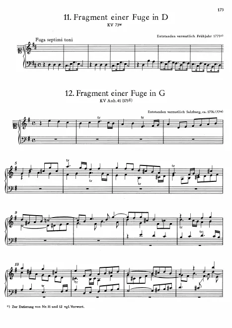 First page of Fugue in D major