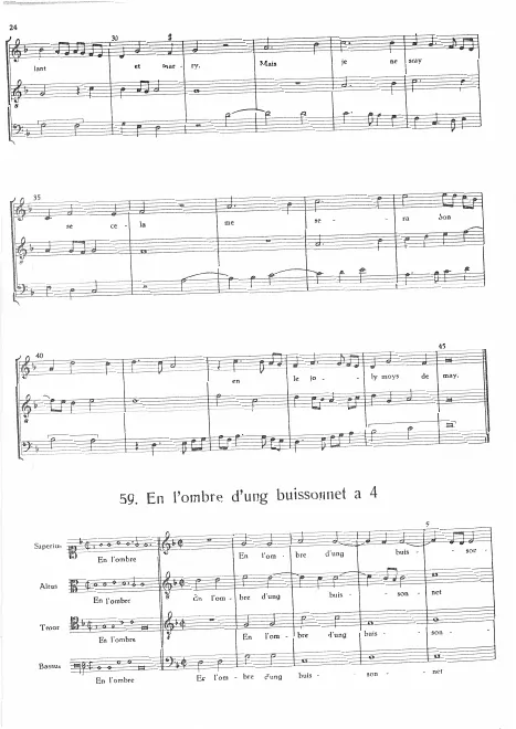 First page of En l'ombre d'ung buissonet