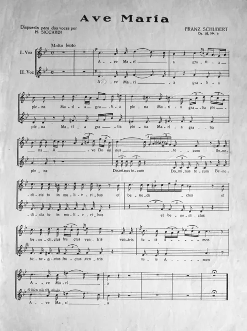 First page of Ave Maria