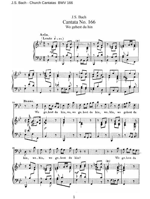 First page of Wo gehest du hin?